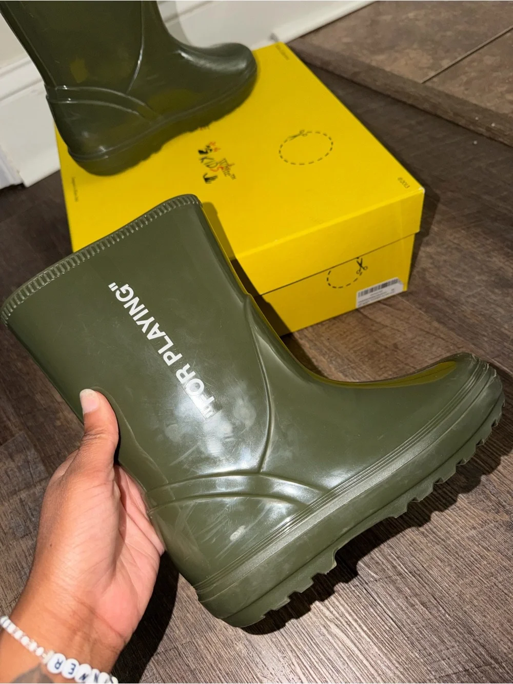 Olive Green Rain Boots “OFF-WHITE”